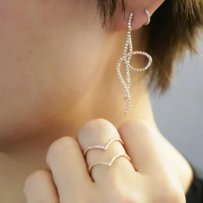18K Rose Gold Diamond Ring/Earrings